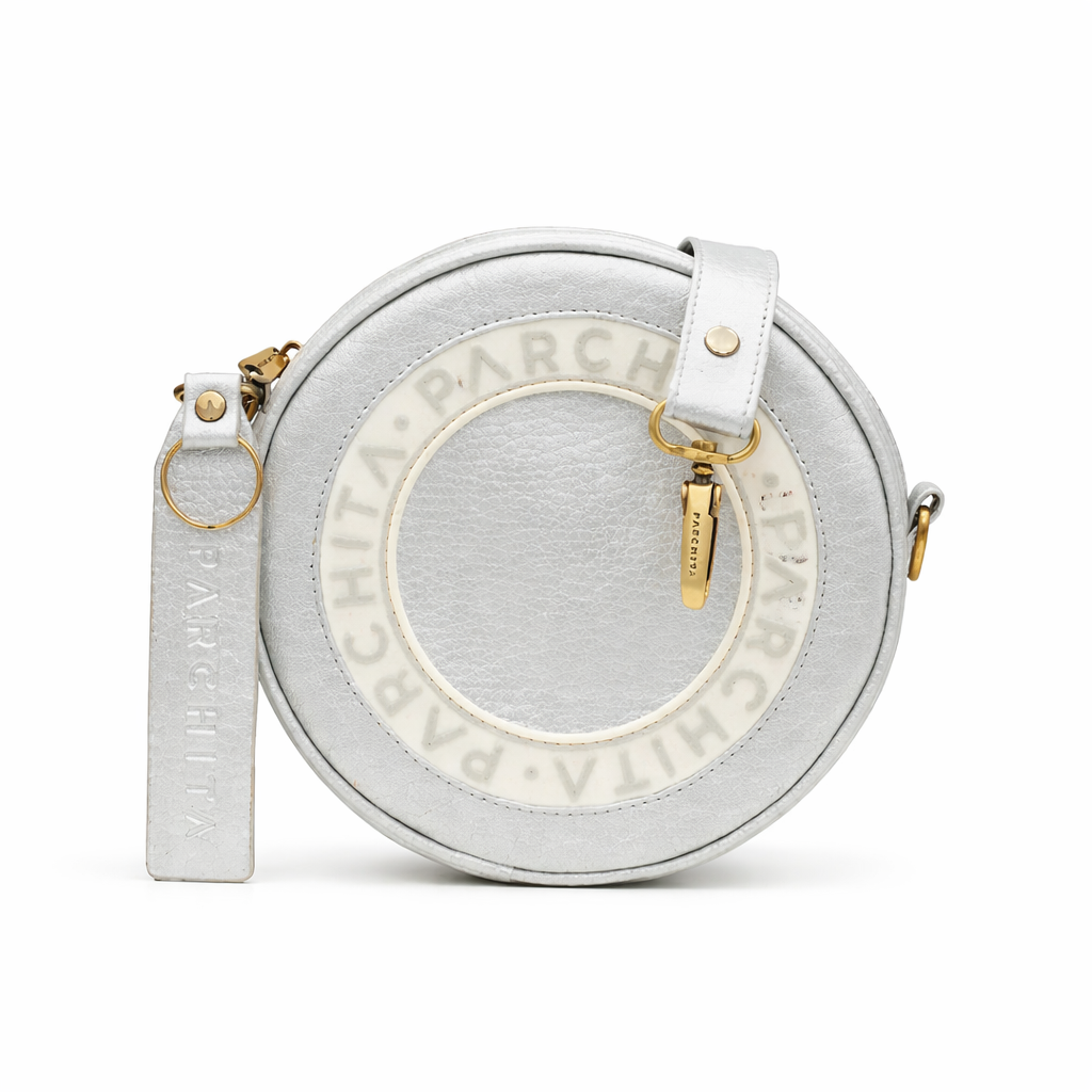 Bandolera Disco plateado Parchita
