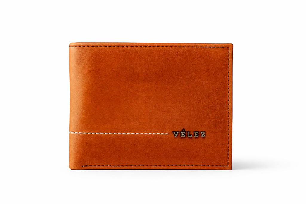 Cartera de cuero marrón para hombre