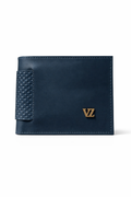 Cartera de cuero velez azul