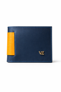 Billetera de cuero azul VZ