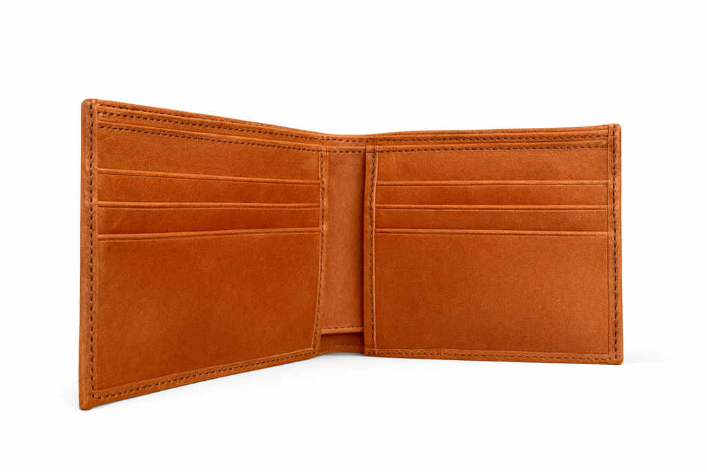 Cartera de cuero marrón para hombre
