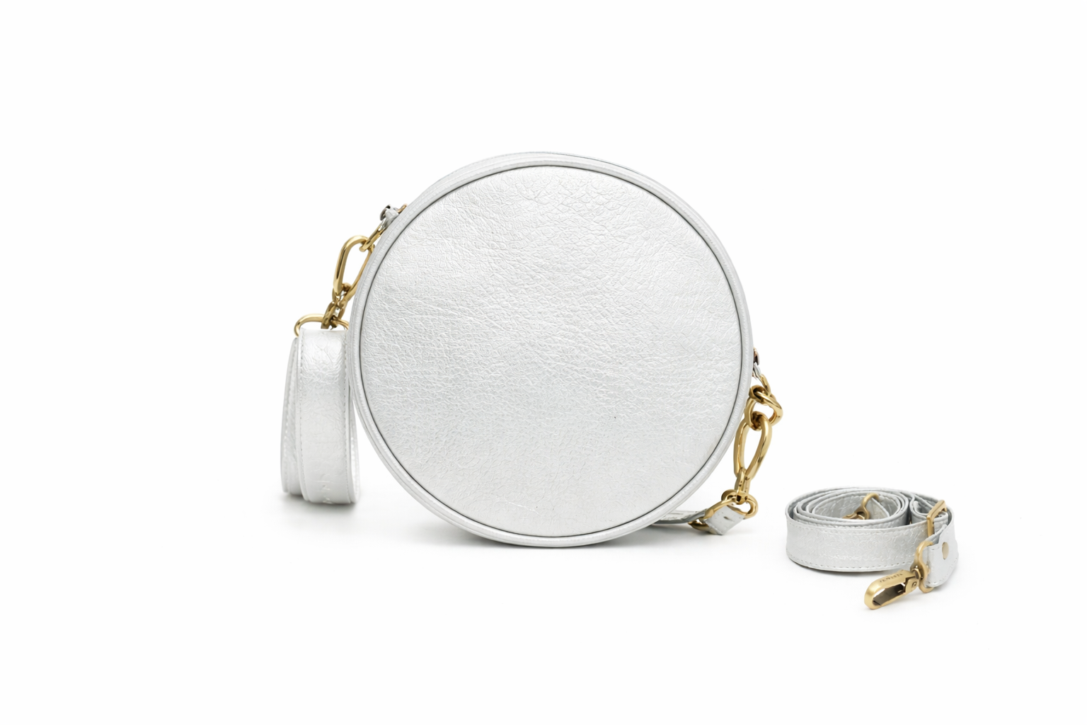 Bandolera Disco plateado Parchita