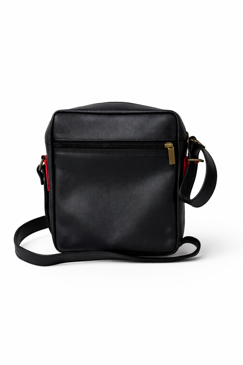 Black Leather 100% Crossbody Bag