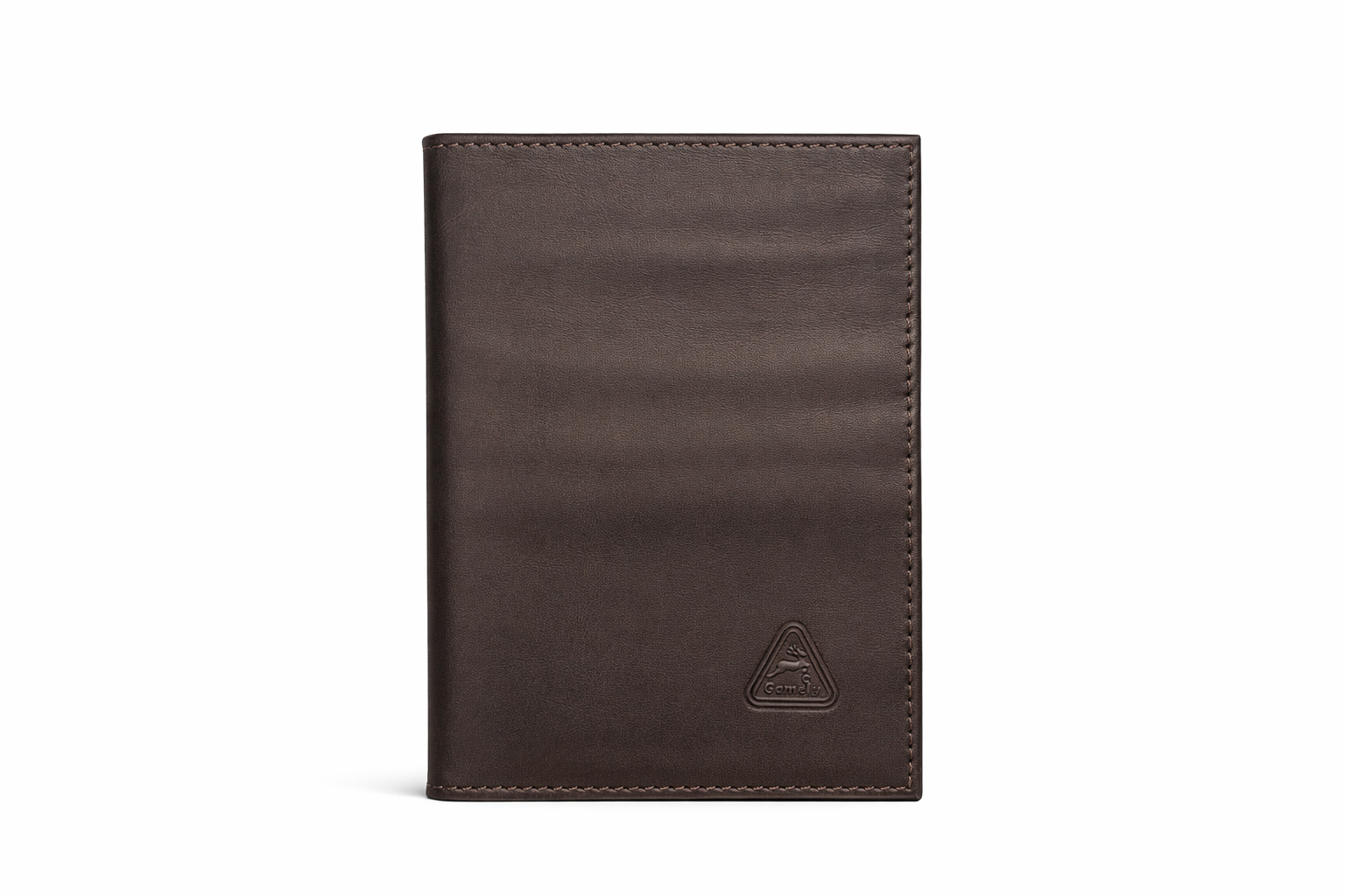 Porta pasaporte marron elegante y funcional de cuero 100%